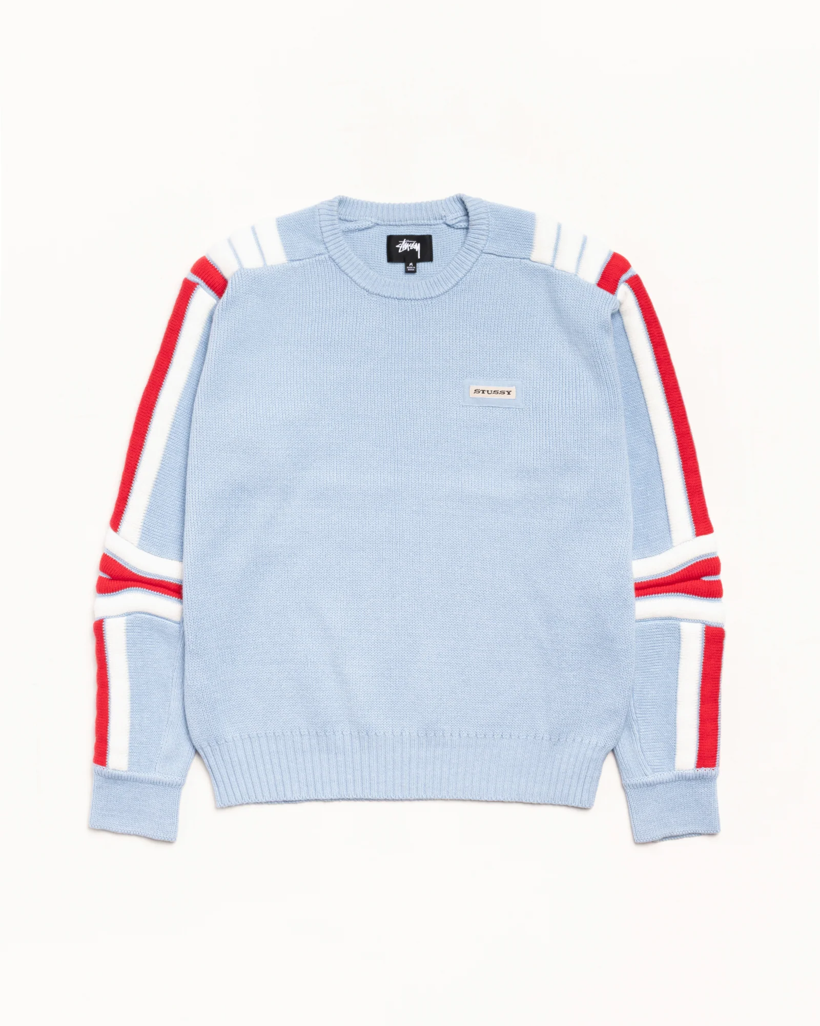 117292_BLUE_1 Stussy MOTO SWEATER - Image 1