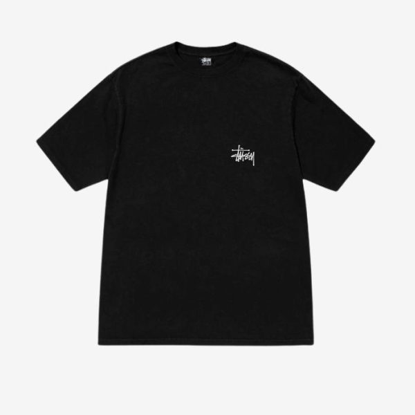Basic-Stussy-Schwarzes-T-Shirt-600x600-1 Basic Stussy Schwarzes T Shirt Langarm - Image 1