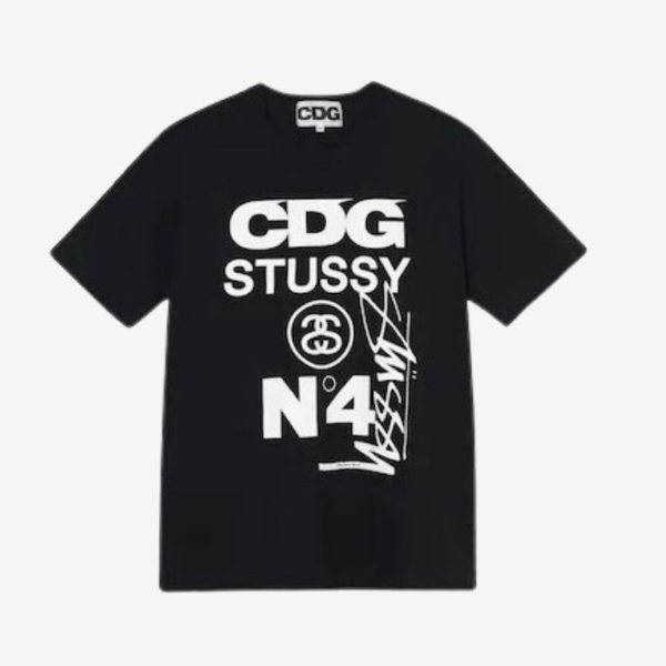 CDG-x-Stussy-T-Shirt-Schwarz-Copy-600x600-1 Cdg X Stussy Schwarz T Shirt - Image 1