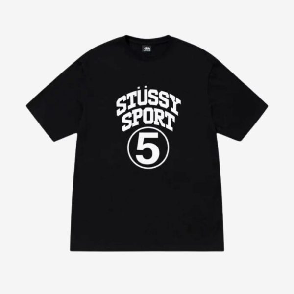Stussy-5-Sport-Schwarzes-T-Shirt-600x600-1 Stussy 5 Sport T Shirt Schwarzes - Image 1