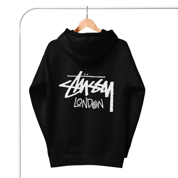 Stussy-London-Unisex-Black-Hoodie Stussy London Unisex Black Hoodie - Image 1