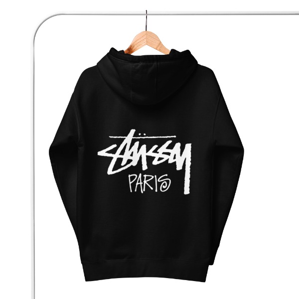 Stussy-Paris-Unisex-Black-Hoodie Stussy Paris Unisex Black Hoodie - Image 1