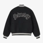 Stussy Schwarze Collegejacke Im Aesthetic Still