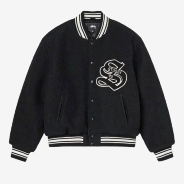Stussy-Schwarze-Collegejacke-im-Aesthetic-Stil-600x600-1 Stussy Schwarze Collegejacke Im Aesthetic Still - Image 2