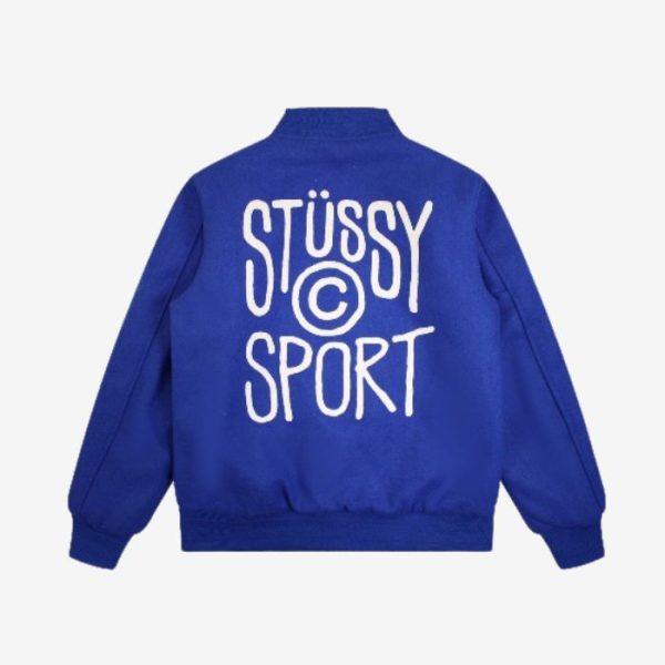 Stussy-Sport-Melton-Collegejacke-600x600-1 Stussy Sport Melton Collegejacket - Image 1