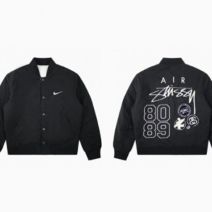 Schwarze Stussy 8 Ball X Nike Jacke
