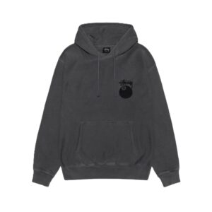 Stussy 8 Ball Hoodie, pigmentgefärbt in Schwarz