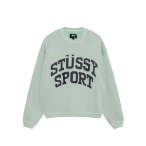Stussy Big Crackle Sport Crew in Hellblau