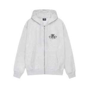 Stüssy Built To Last Zip Hoodie in Ash Heather