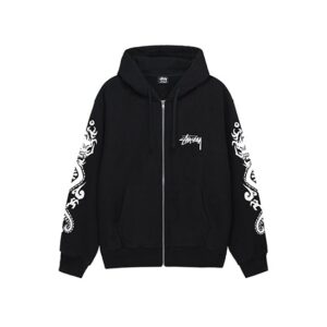 SCHWARZER STUSSY DRAGON HOODIE